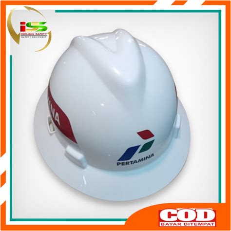 Jual Helm Safety MSA Full Brim Original Fastrack Logo Pertamina Putih