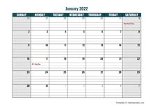 2022 Monthly Google Docs Calendar Template - Free Printable Templates