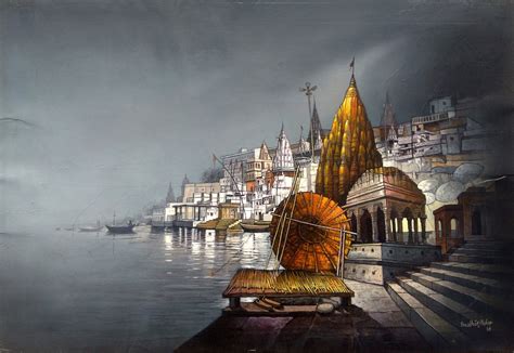 banaras 02- Indian Cityscape Paintings Online