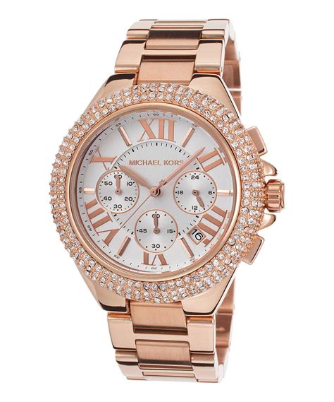 Michael Kors Rose Gold Sparkle Chronograph Watch By Michael Kors