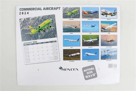 Calendars Cal1739 Sparta 2024 Commercial Airline Calendar