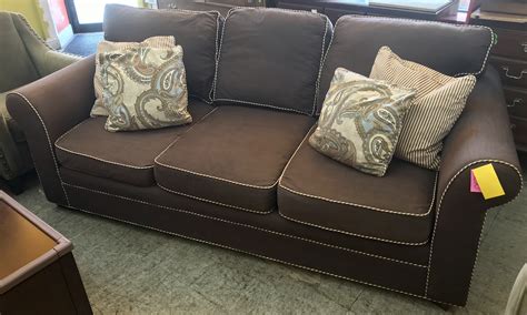 Uhuru Furniture & Collectibles: Dark Brown Sofa with Accent Pillows ...