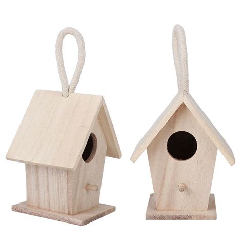 Pcs Wooden Bird House Hanging Nesting Box For Outdoor Garden Patio