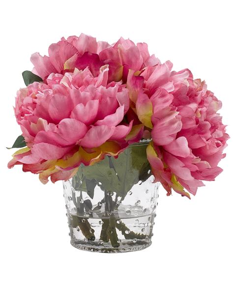 House Of Hampton Peonies Floral Arrangements And Centerpieces In Glass