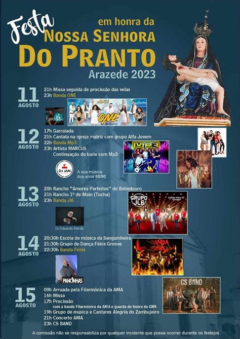 Festa Em Honra De Nossa Senhora Do Pranto 2023 Arazede