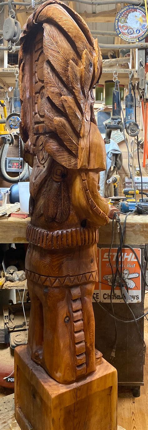 Cigar Store Indian Chainsaw Carving Sean Hanifee Etsy