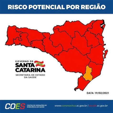 Mapa De Risco Da Covid Sc Tem Regi Es Em N Vel Grav Ssimo