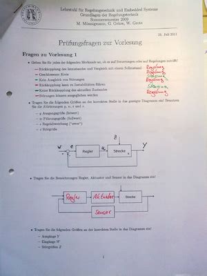 Uebung Modelle Blockschaltbilder Lehrstuhl F Ur Regelungstechnik