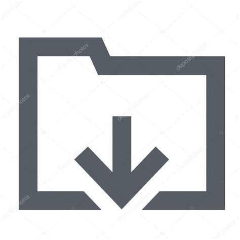 Icono Carpeta Descarga Flecha Estilo Esquema Vector De Stock Por