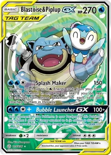 Carta Pok Mon Blastoise Y Piplup Gx Rara Ultra