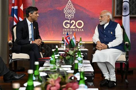 Indias Modi Britains Sunak Meet At G20 Discuss Ways To Boost Trade