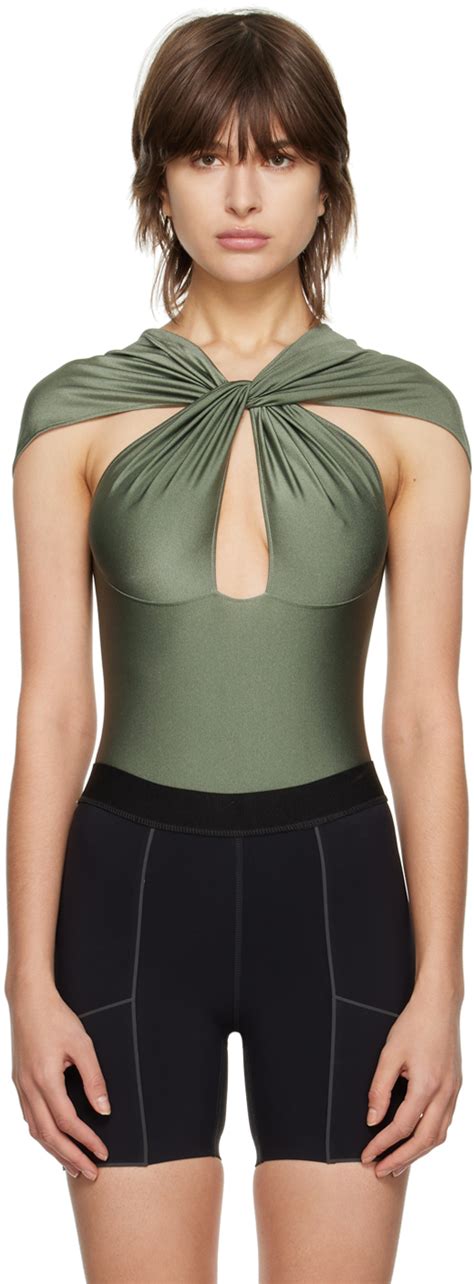 Coperni Green Cut Out Bodysuit Ssense