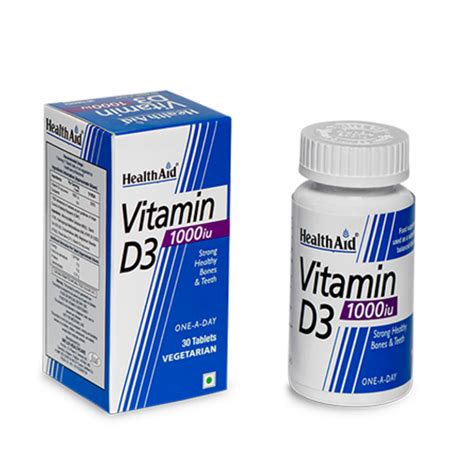 Vitamin D3 1000iu Cholecalciferol HealthAid Suppliment In