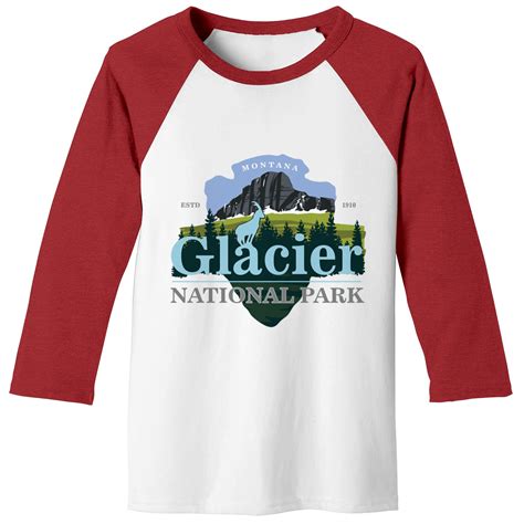 Glacier National Park Souvenir - Glacier National Park - Baseball Tees