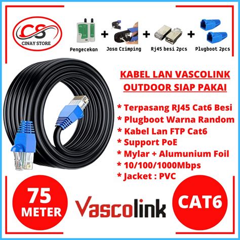 Jual Kabel Lan Vascolink Cat Ftp Stp Outdoor Meter Siap Pakai Cat