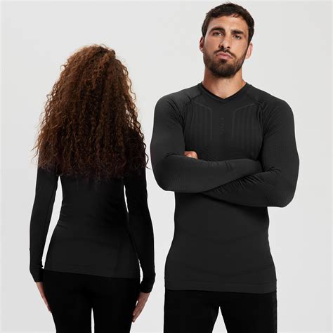 Ls Thermal Base Layer Top Keepdry 500 Black Smoked Black Graphite Grey Kipsta Decathlon