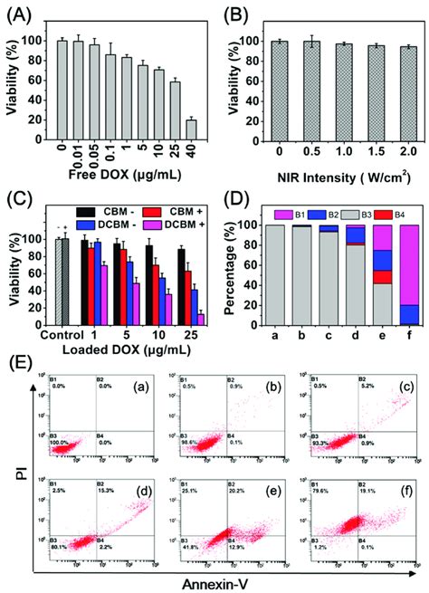 A Cell Viability Of HepG2 Cells Treated With Free DOX For 24 H B