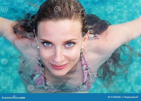 Woman Swimming In Pool Stock Image Image Of Relax Pretty 51396585