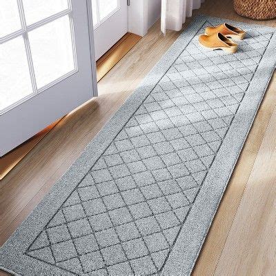 2 X7 Washable Runner Diamond Clarkson Tufted And Hooked Rug Gray