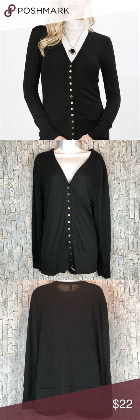 Zenana Outfitters Snap Button Cardigan Black Button Cardigan Black