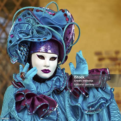 Venetian Costume Attends Carnival Of Venice Stock Photo - Download ...