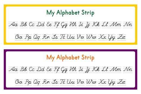 Printable Cursive Alphabet Strip