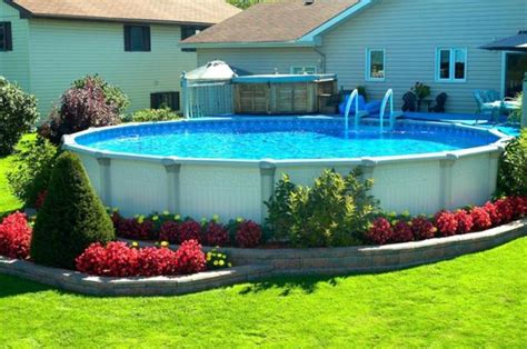 Round Outdoor Swimming Pools Beautiful Backyard Designs With Fun Water