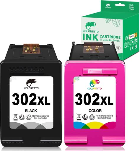 COLORETTO 302XL Remanufacturées Cartouche d encre pour HP Cartouche 302