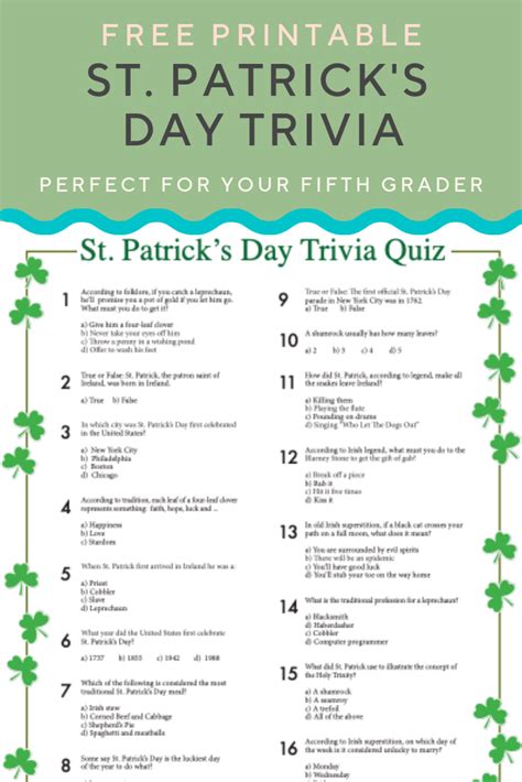 St Patricks Day Trivia Questions And Answers Printable Printable