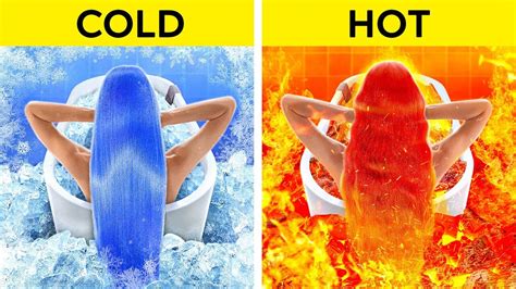 Extreme Hot Vs Cold Challenge Fire Girl Vs Water Girl Were Adopted