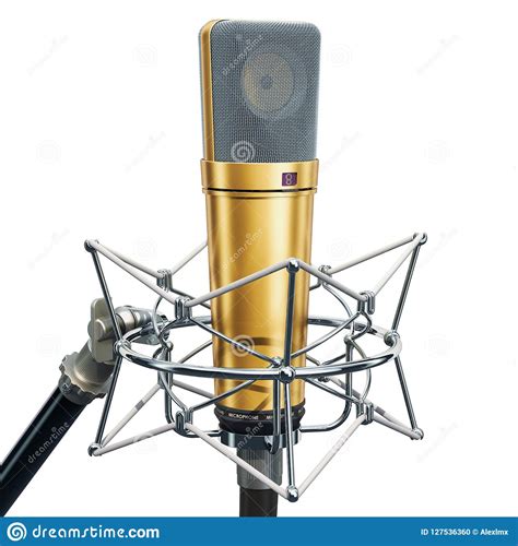 Diaphragm Condenser Studio Microphone With Shock Mount 3D Rendering