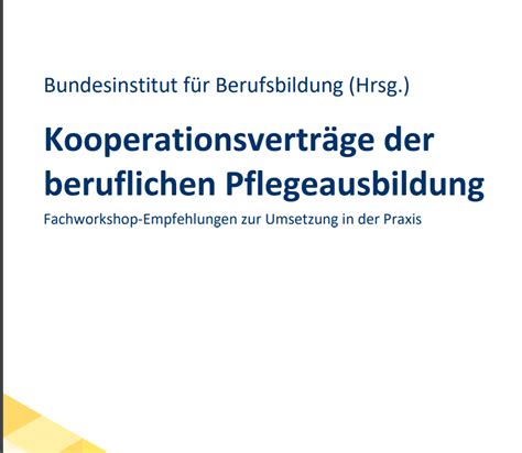 Handreichung zu Kooperationsverträgen in der Pflegeausbildung