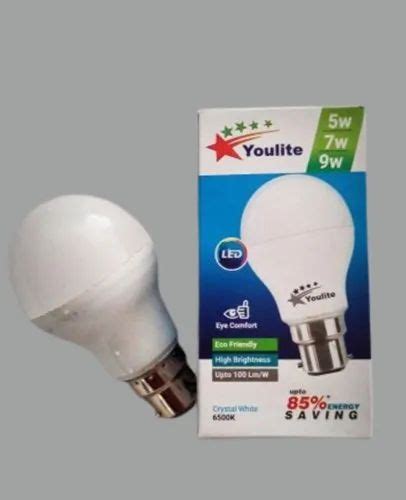 Aluminum Round Watt Youlite Led Base Bulb For Indoor At Rs Piece