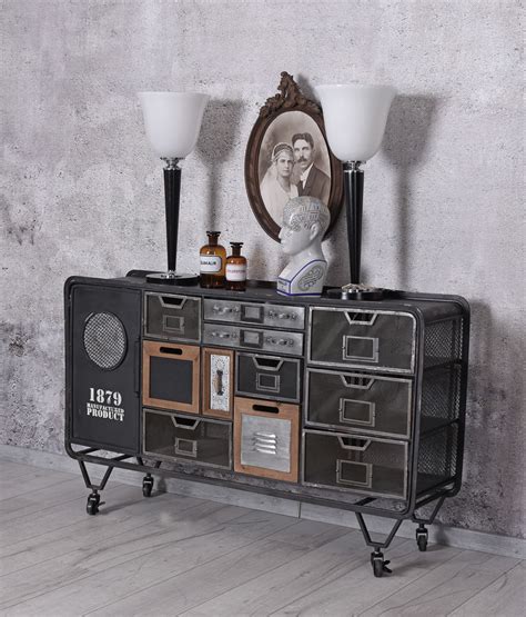 Vintage Sideboard Loft Anrichte Schubladenschrank Kommode Industrial