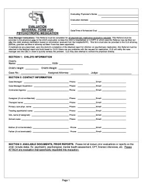 Fillable Online Dcf State Fl EVALUATION REFERRAL FORM FOR Date Time Of