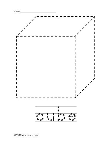 Trace And Color Shape Cube Teaching Resources