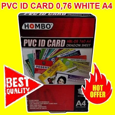 Jual Pvc Id Card Merk Hombo 0 76 Mm Isi 50 Lembar Shopee Indonesia