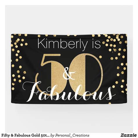 Fifty Fabulous Gold Th Birthday Party Banner Banners Birthday