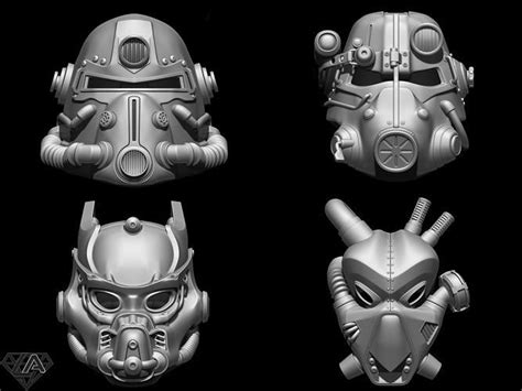 Fallout Helmets Set D Model D Printable Cgtrader