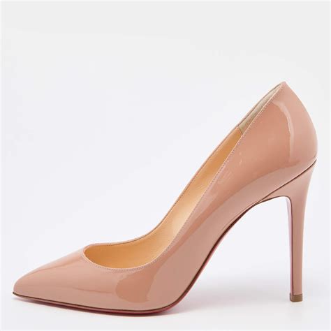 Christian Louboutin Nude Patent Leather Pigalle Pumps Size 39 Christian