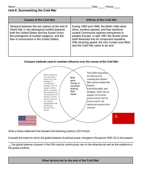 Cold War Summarizing Handout Name