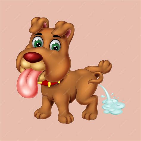 Premium Vector | Peeing dog cartoon vector isolated