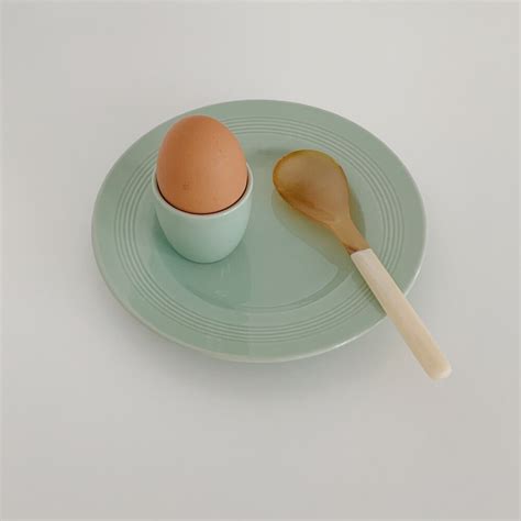 1940s Wood S Ware Cake Plate With Egg Cup