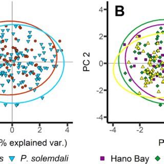 Plots Of The First Two Principal Components Of A Pca From Otolith