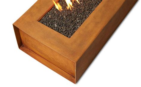 Cor Ten Steel Robata Lineat Fire Pit Denver Colorado Creative Living