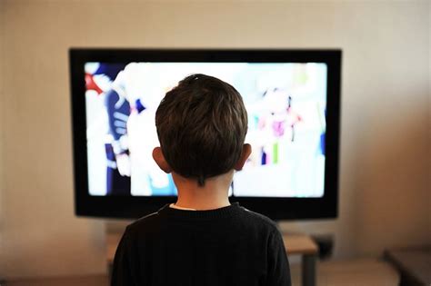 HD wallpaper: boy standing in front TV turned on, children, television ...