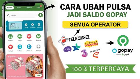 Cara Ubah Pulsa Jadi Saldo Gopay Convert Pulsa Ke Gopay YouTube