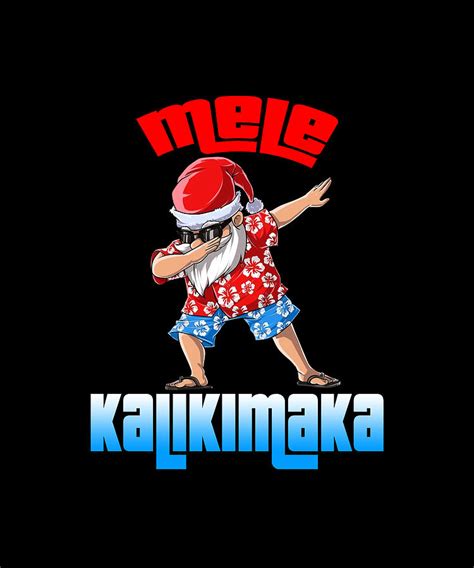 Mele Kalikimaka Christmas Santa Shaka Hawaii Drawing By Thepassionshop