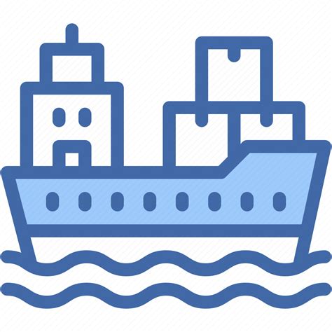 Cargo Boat Logistics Delivery Ship Shipment Transport Icon