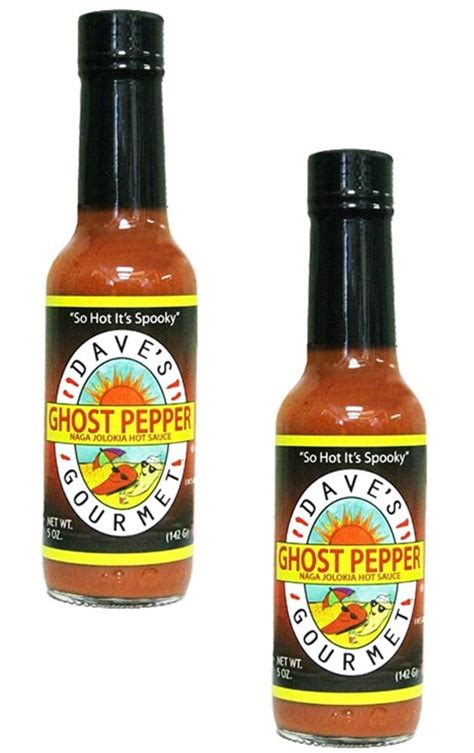 Dave S Gourmet Ghost Pepper Naga Jolokia Hot Sauce 2 Pack 5 Fl Oz Bottles